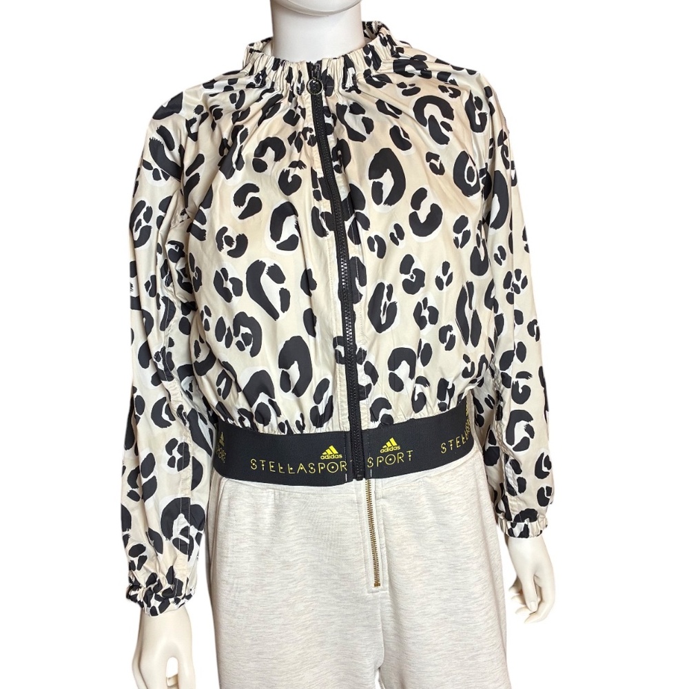 Adidas StellaSport Leopard Print Windbreaker Jacket | Size Small